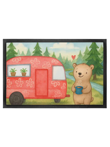 Mr. & Mrs. Panda Schmutzmatte Bär Camper Design ohne Spruch in Weiß