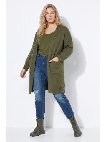 Ulla Popken Strickjacke in dunkel khaki