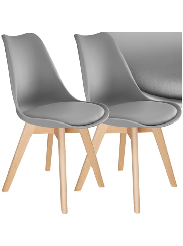 tectake Küchenstuhl Scandi-Design, gepolsterte Sitzfläche, 49 x 53 x 82 cm