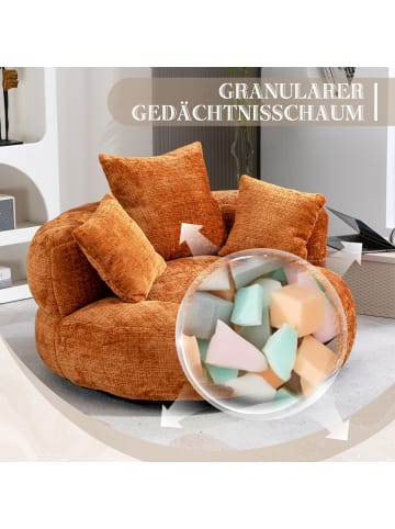 ABRIHOME Lazy Sofa Sitzsack mit drei Kissen - Chenille in Orange