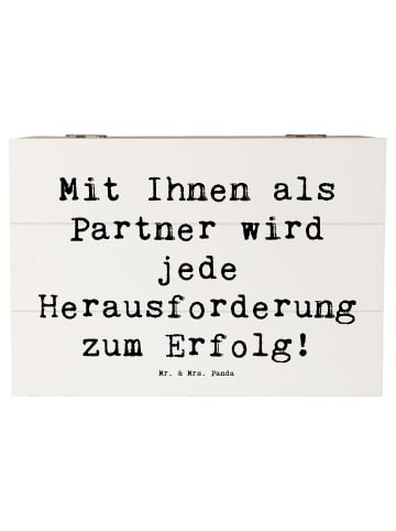 Mr. & Mrs. Panda Holzkiste Spruch Erfolgreiche Geschäftspartner ... in Weiß