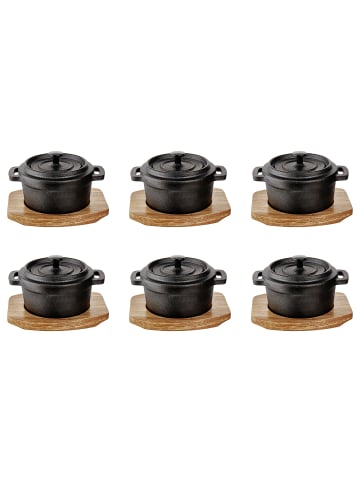 Butlers Serviertopf HOT IRON 6er-Set in Schwarz
