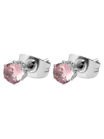 Adeliás Damen Ohrringe – Ohrstecker aus Edelstahl mit Zirkonia in silber