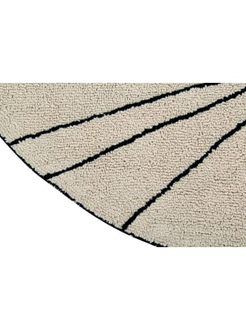 Lorena Canals Teppich   "Trace Beige" in Beige/ Schwarz -160x160 cm