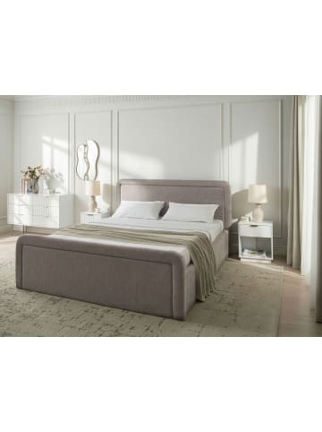 Beliani Doppelbett VIVIERS in Beige/Schwarz - (W) 181 x (H) 105 x (L) 219 cm