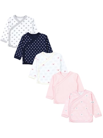 TupTam Baby Mädchen Langarm Wickelshirt 5er Set in rosa/blau