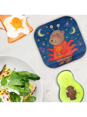 Mr. & Mrs. Panda Holzuntersetzer Krebs Astrologie Design ohne Sp... in Weiß