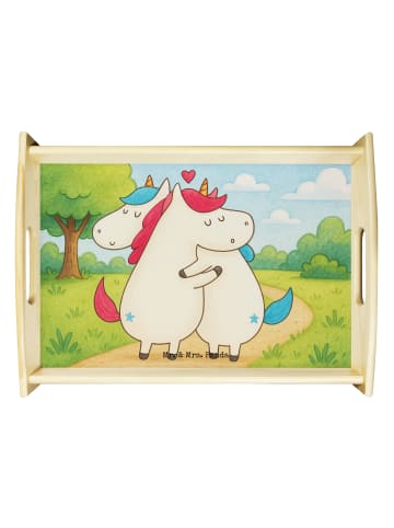 Mr. & Mrs. Panda Frühstückstablett Einhorn Mitteilung Design ohn... in Weiß