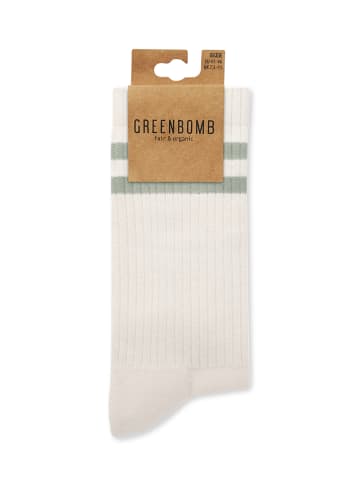GreenBomb Tennis Socks Mint Stripes in Sand