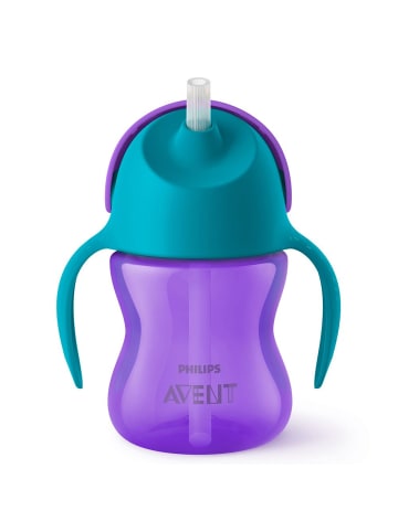Philips Avent Strohhalm-Becher mit Griffen 200 ml in lila,blau