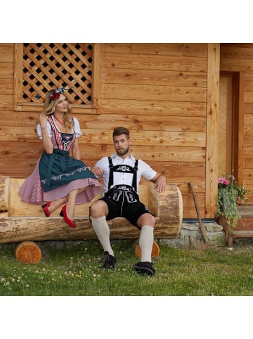 tectake Frauenkostüm Mini-Dirndl Berchtesgaden Modell 2 in rot/weiß