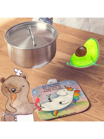 Mr. & Mrs. Panda Ofenhandschuhe Einhorn Blümchentail Design mit Spruch in Weiß