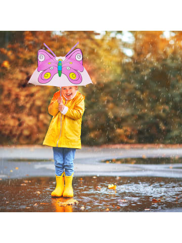 relaxdays Kinderregenschirm Schmetterling in Pink