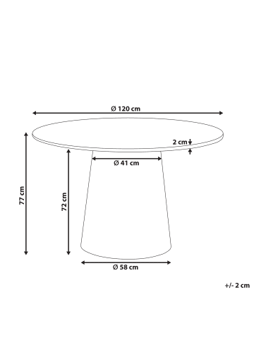 Beliani Esszimmertisch OYEN in Schwarz - (W) 120 x (H) 77 x (L) 120 cm