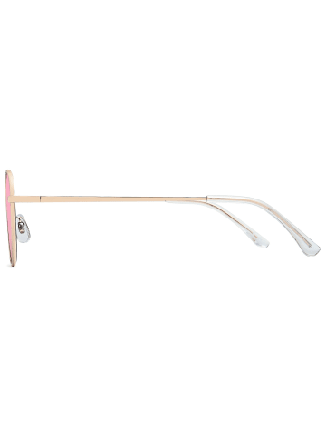 styleBREAKER Sonnenbrille in Gold / Pink verspiegelt