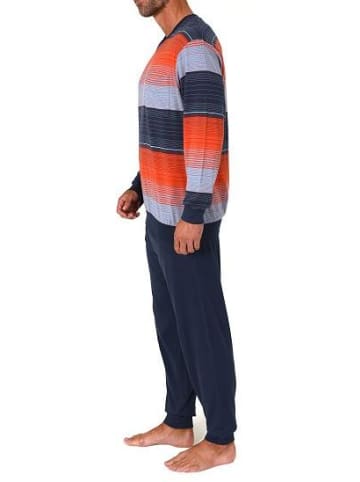 NORMANN langarm Schlafanzug Bündchen Streifen - 80414 in rot
