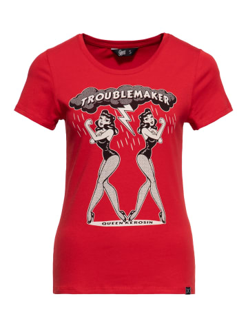 Queen Kerosin Queen Kerosin T-Shirt Troublemaker in rot