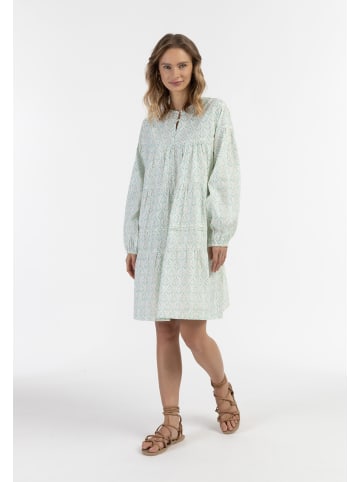 IZIA Damen Midikleid Mit Allover-Print in Türkis
