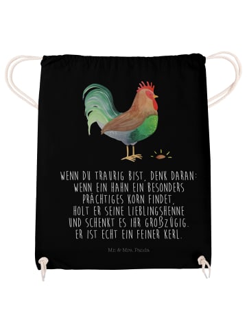 Mr. & Mrs. Panda gym tasche Hahn Korn mit Spruch in Schwarz