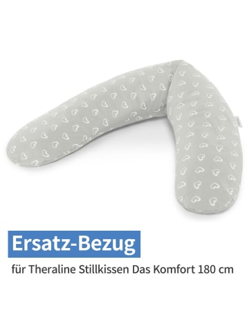 Theraline Ersatzbezug für Stillkissen Das Komfort 180 cm - Herzen in grau,motiv