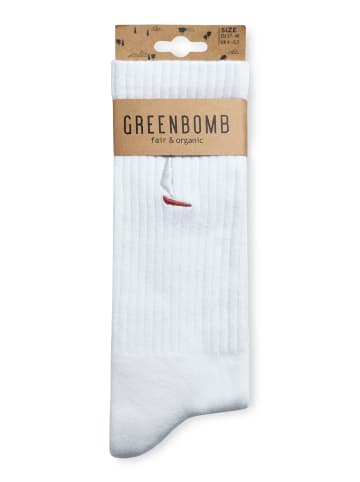 GreenBomb Tennis Socks Nature Sailship in Weiß