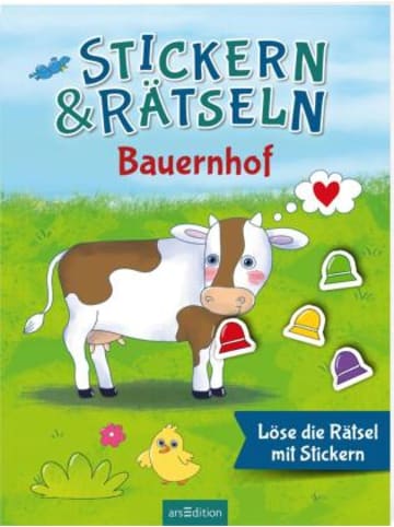 ars edition Buch - Stickern & Rätseln - Bauernhof