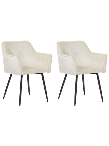 Beliani 2er-Set Esszimmerstuhl JASMIN in Beige/Schwarz