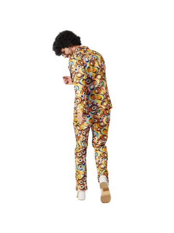 tectake Herrenkostüm  70er Jahre Disco Retro-Kreis-Muster  Auffälliger 70er-Jahre-Look: