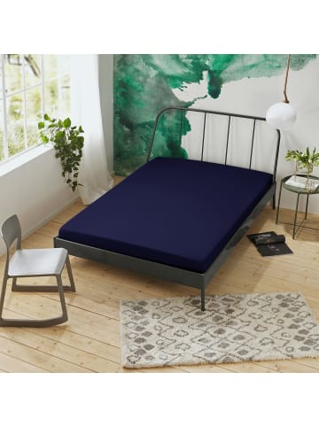 Erwin Müller Interlock-Jersey Spannbettlaken Nürnberg in dunkelblau