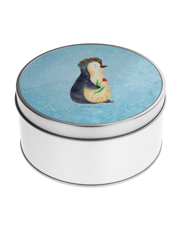 Mr. & Mrs. Panda Aufbewahrungsbox Pinguin Blumen ohne Spruch in Eisblau