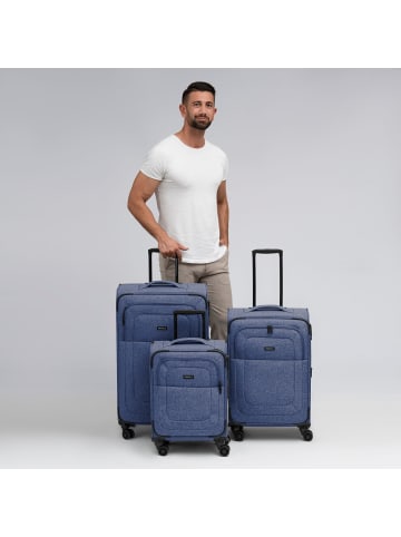 Redolz Essentials 12 THREE SET 4 Rollen Kofferset 3-teilig mit Dehnfalte in blue 2