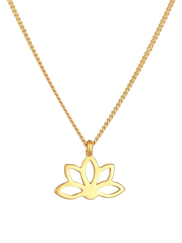 Elli Halskette 925 Sterling Silber Blume, Lotusblume in Gold