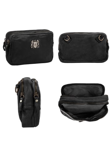 Samantha Look Umhängetasche echt Leder in schwarz
