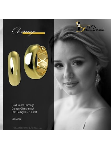 GoldDream Gold, 333er Gelbgold Damen Creolen Glanz Ohrring ca. 16mm
