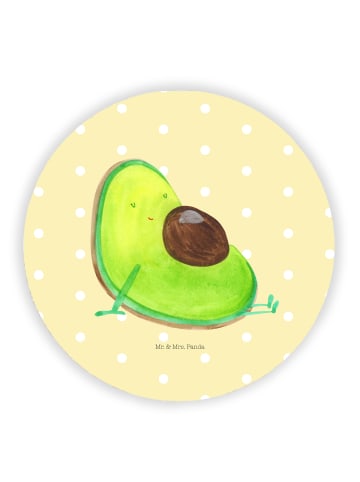 Mr. & Mrs. Panda Rund Magnet Avocado Schwangerschaft ohne Spruch in Gelb Pastell