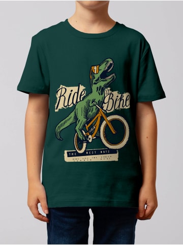 wat? Apparel T-Shirt T-Rex Fahrrad in Dunkelgrün