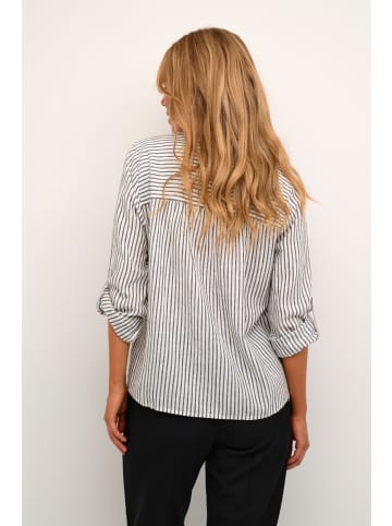 Kaffe Bluse langarm KAmilia Regular fit in Chinchilla/Chalk Stripe