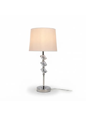 Tischlampe in Creme/ Silber - (H)53 x Ø25 cm