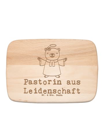 Mr. & Mrs. Panda Servierbrett Holz Pastorin Leidenschaft mit Spruch in Transparent
