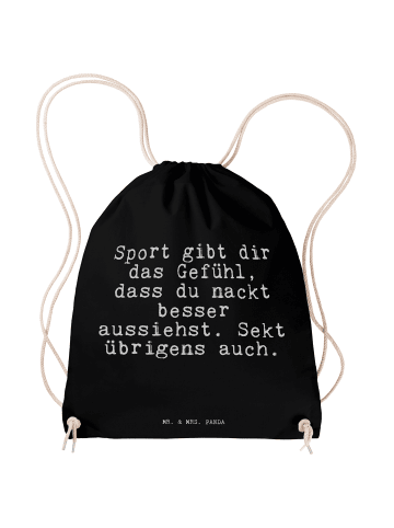Mr. & Mrs. Panda Stoffrucksack Sport gibt dir das... mit Spruch in Schwarz