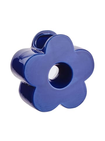 Butlers Keramik Vase Blume Höhe 11cm FLORY in Blau