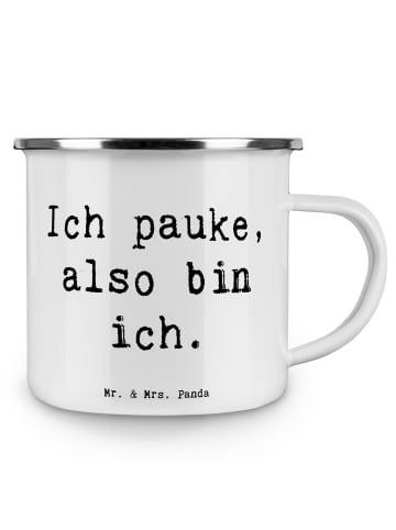 Mr. & Mrs. Panda Teetasse Spruch Pauken Motivation mit Spruch in Weiß