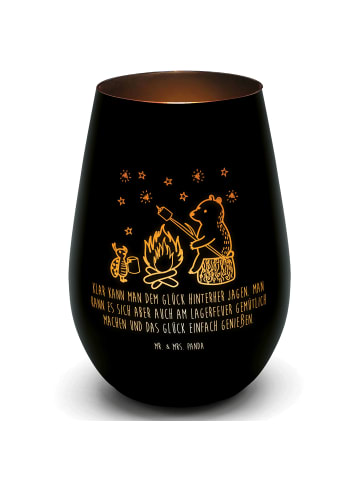 Mr. & Mrs. Panda Laterne Bär & Marienkäfer Lagerfeuer mit Spruch in Schwarz
