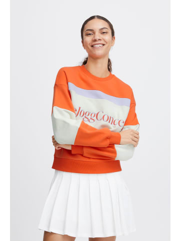 TheJoggConcept. Rundhalspullover JCSAKI BLOCK SWEATSHIRT- 22800442 cooler Sweatpullover mit Colorblock in Orange