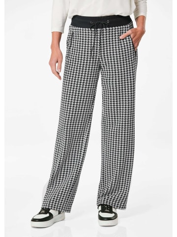 GOLDNER Kurzgröße:  Schlupfhose Moderne Viskosehose mit Jacquardmuster in schwarz / gemustert