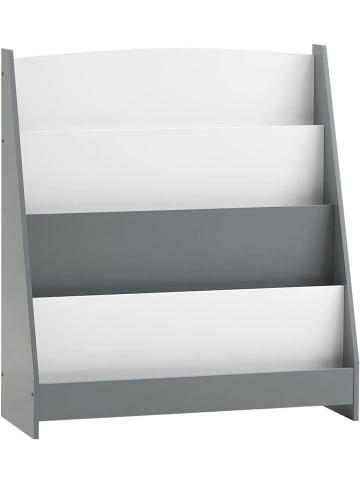 SoBuy Bücherregal in Weiß und Hellgrau - (B)80 x (H)88 x (T)30cm