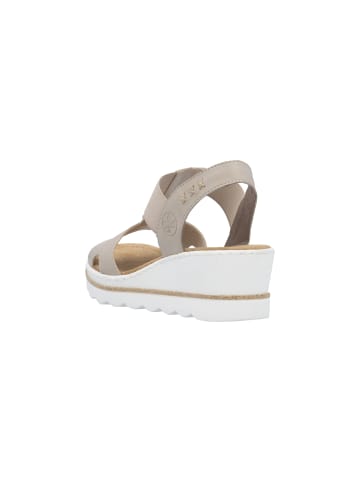 rieker Sandalen mit Keilabsatz und Gummibändern Beige