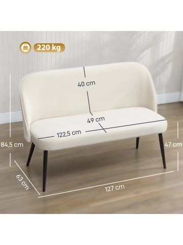 HOMCOM Sofa in Beige 127L x 63B x 84,5H cm