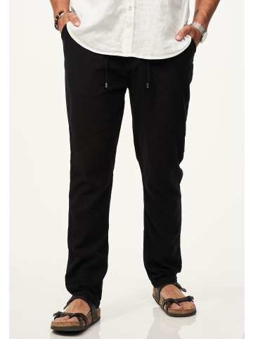 behype Sommerhose - im Chinohosen Stil mit Gummibund & Kordel in Black