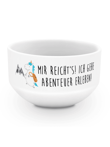 Mr. & Mrs. Panda Müslischüssel Einhorn Bergsteiger mit Spruch in Weiß